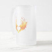 Angel Fire Heart with Wings Mattglas Bierglas (Vorderseite Links)
