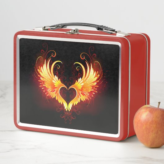 Angel Fire Heart with Wings Metall Brotdose (Beispiel)