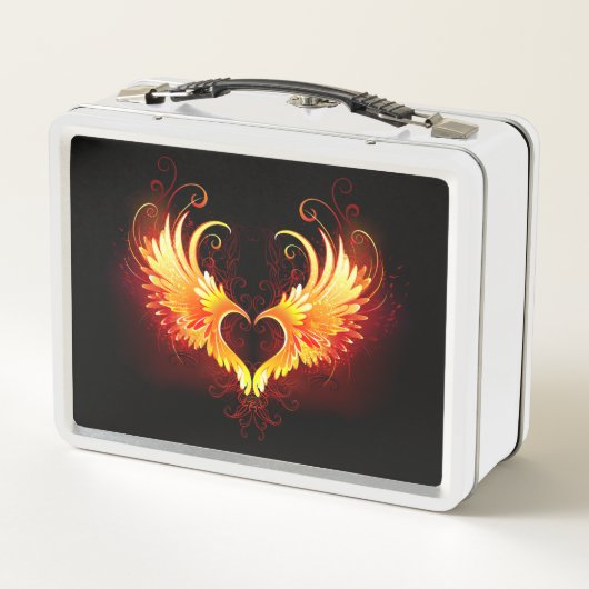 Angel Fire Heart with Wings Metall Brotdose (Rückseite)