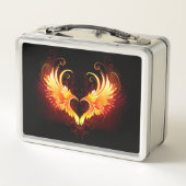 Angel Fire Heart with Wings Metall Brotdose (Rückseite)