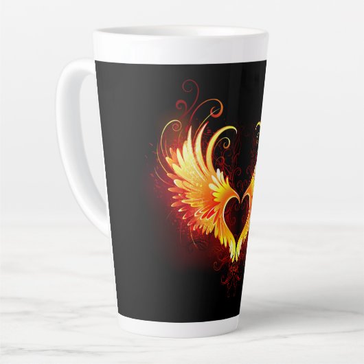 Angel Fire Heart with Wings Milchtasse (Linke Ecke)