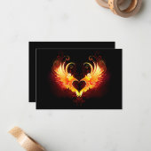 Angel Fire Heart with Wings Mitteilungskarte (Vorderseite/Rückseite Beispiel)