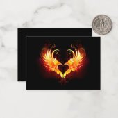 Angel Fire Heart with Wings Mitteilungskarte (Vorderseite/Rückseite Beispiel)