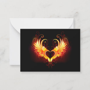 Angel Fire Heart with Wings Mitteilungskarte