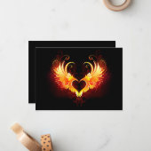 Angel Fire Heart with Wings Mitteilungskarte (Vorderseite/Rückseite Beispiel)
