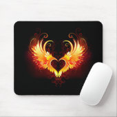 Angel Fire Heart with Wings Mousepad (Mit Mouse)