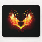 Angel Fire Heart with Wings Mousepad (Vorne)