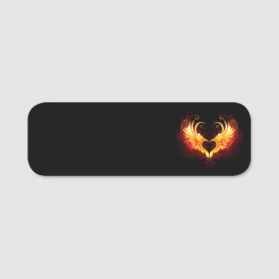 Angel Fire Heart with Wings Namensschild