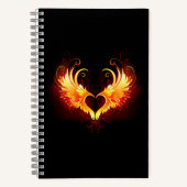 Angel Fire Heart with Wings Notizblock (Vorderseite)