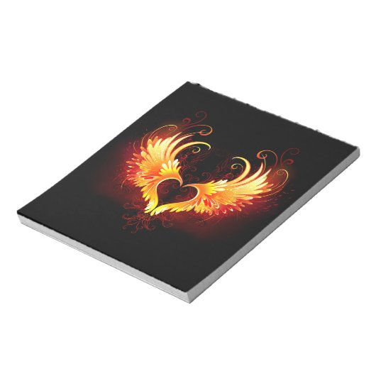 Angel Fire Heart with Wings Notizblock (Rotiert)