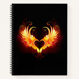 Angel Fire Heart with Wings Notizblock