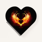 Angel Fire Heart with Wings Notizblock (Vorderseite)
