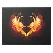 Angel Fire Heart with Wings Notizblock (Vorderseite)