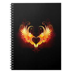 Angel Fire Heart with Wings Notizblock