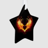 Angel Fire Heart with Wings Ornament (Vorderseite)
