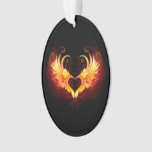 Angel Fire Heart with Wings Ornament (Vorderseite)