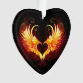 Angel Fire Heart with Wings Ornament (Vorderseite)