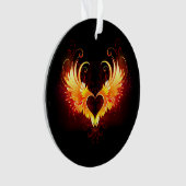 Angel Fire Heart with Wings Ornament (Vorderseite)