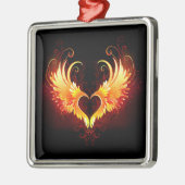 Angel Fire Heart with Wings Ornament Aus Metall (Links)