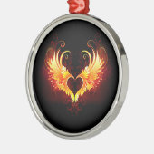 Angel Fire Heart with Wings Ornament Aus Metall (Links)