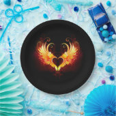 Angel Fire Heart with Wings Pappteller (Party)