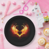 Angel Fire Heart with Wings Pappteller (Party)