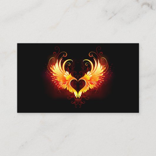 Angel Fire Heart with Wings Platzkarte (Vorderseite)