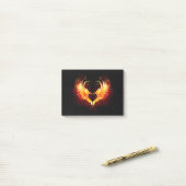 Angel Fire Heart with Wings Post-it Klebezettel (Auf Schreibtisch)