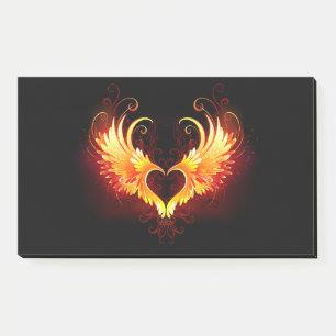 Angel Fire Heart with Wings Post-it Klebezettel