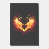 Angel Fire Heart with Wings Post-it Klebezettel (Vorderseite)