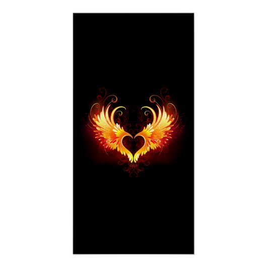 Angel Fire Heart with Wings Poster (Vorderseite)
