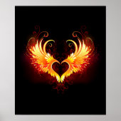 Angel Fire Heart with Wings Poster (Vorne)