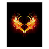 Angel Fire Heart with Wings Poster (Vorderseite)