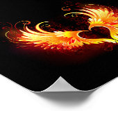 Angel Fire Heart with Wings Poster (Ecke)