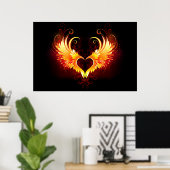 Angel Fire Heart with Wings Poster (Heimbüro)