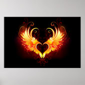 Angel Fire Heart with Wings Poster (Vorne)