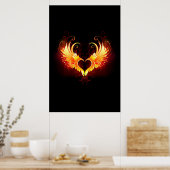 Angel Fire Heart with Wings Poster (Küche)