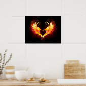 Angel Fire Heart with Wings Poster (Küche)