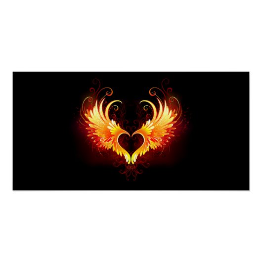 Angel Fire Heart with Wings Poster (Vorderseite)