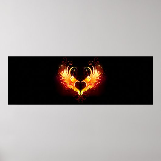 Angel Fire Heart with Wings Poster (Vorne)