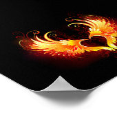 Angel Fire Heart with Wings Poster (Ecke)