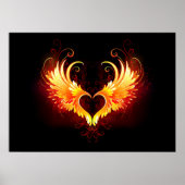 Angel Fire Heart with Wings Poster (Vorne)