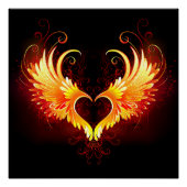 Angel Fire Heart with Wings Poster (Vorderseite)