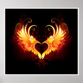 Angel Fire Heart with Wings Poster (Vorne)