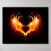 Angel Fire Heart with Wings Poster (Vorne)