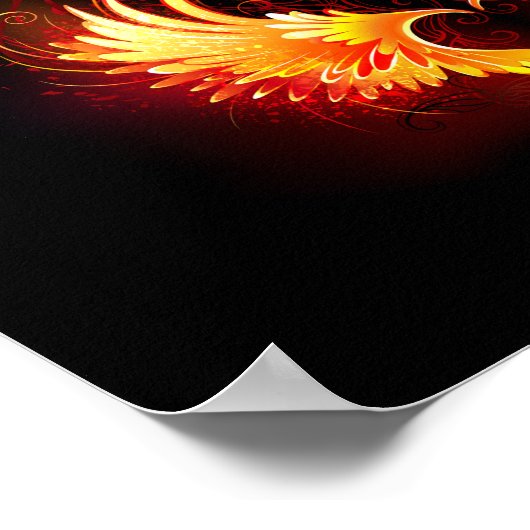 Angel Fire Heart with Wings Poster (Ecke)