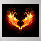 Angel Fire Heart with Wings Poster (Vorne)