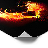 Angel Fire Heart with Wings Poster (Ecke)