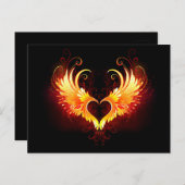 Angel Fire Heart with Wings Postkarte (Vorne/Hinten)