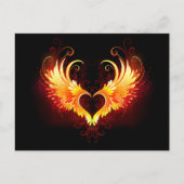 Angel Fire Heart with Wings Postkarte (Vorderseite)